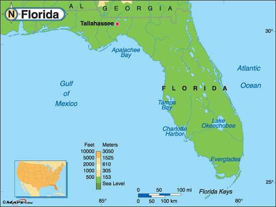 map of florida. Florida map