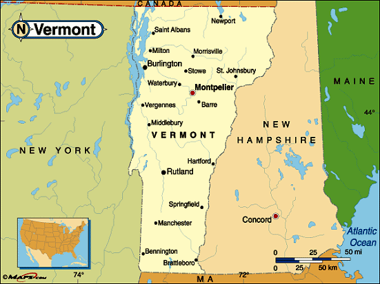 Vermont map