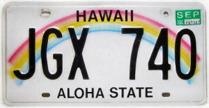 Hawaii License Plate