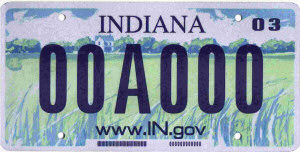 Indiana License Plate