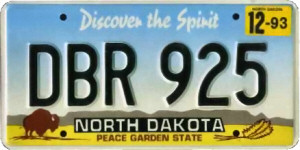 North Dakota License Plate