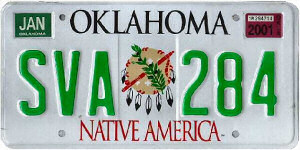 oklahoma license plate