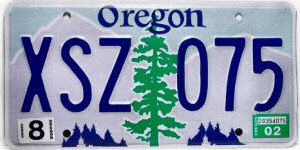 Oregon License Plate