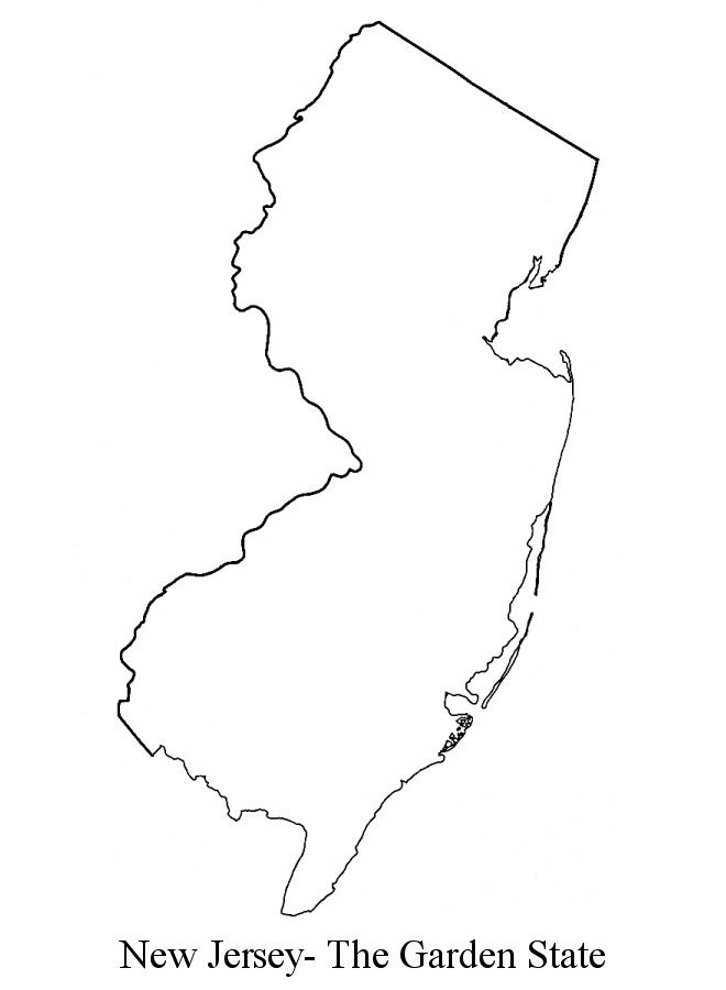 map of new jersey state. Blank Outline Map