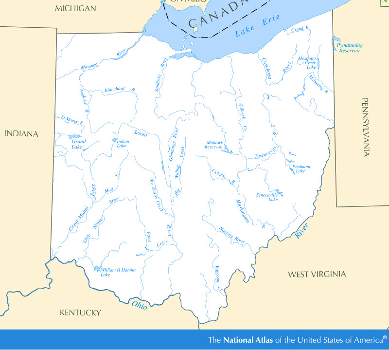 United States Map River And Lakes
