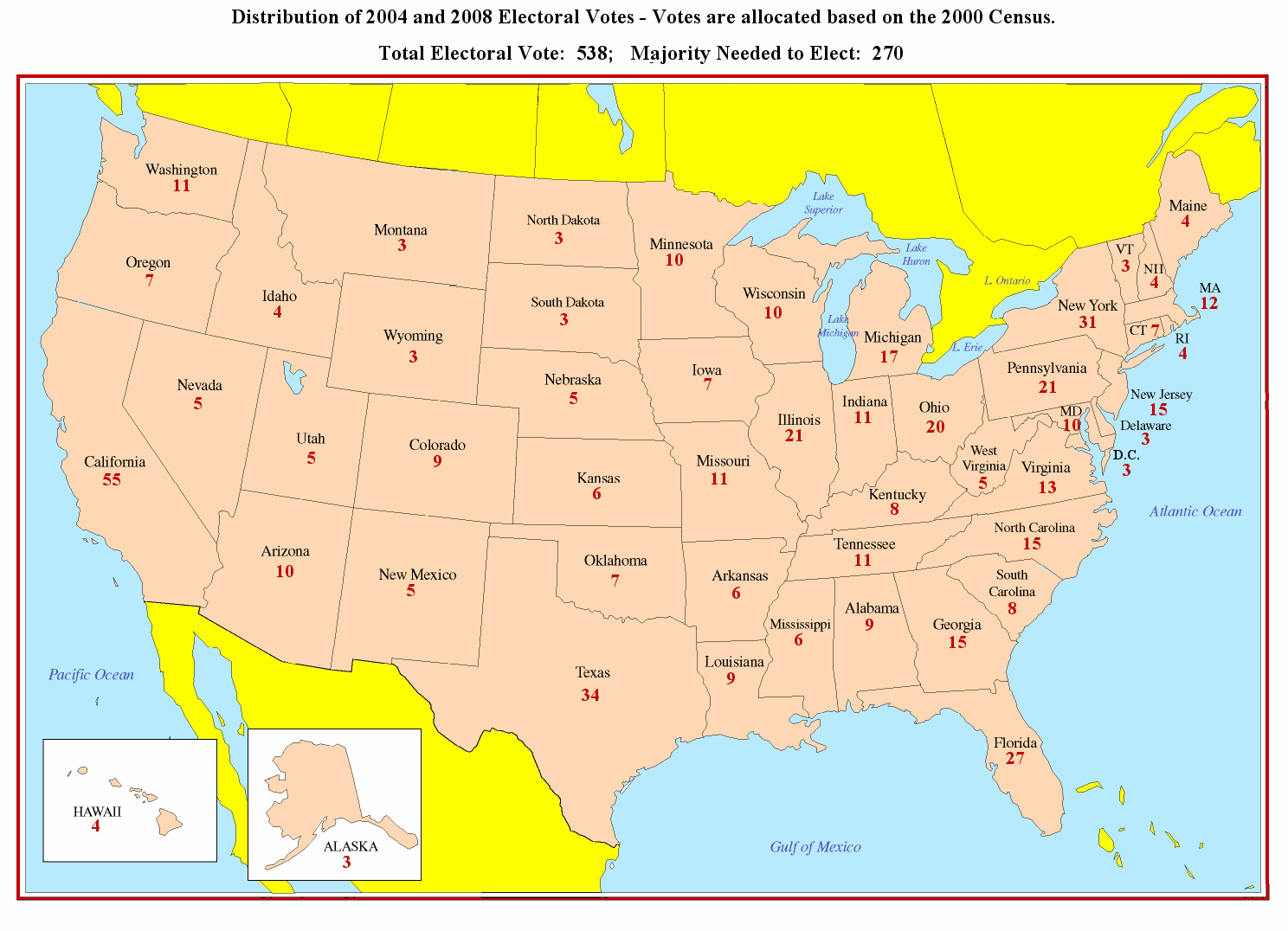 Electoral Votes Map 08