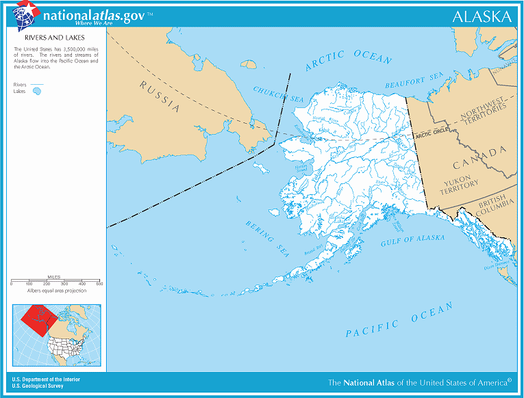 Preview map of Alaska rivers and lakes