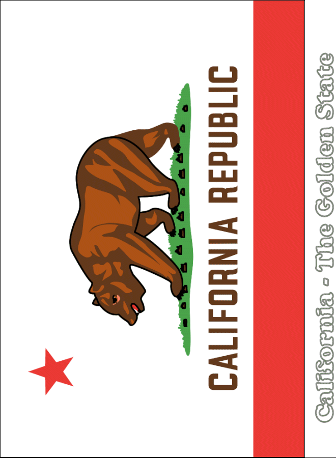 Large, Vertical, Printable California State Flag, from