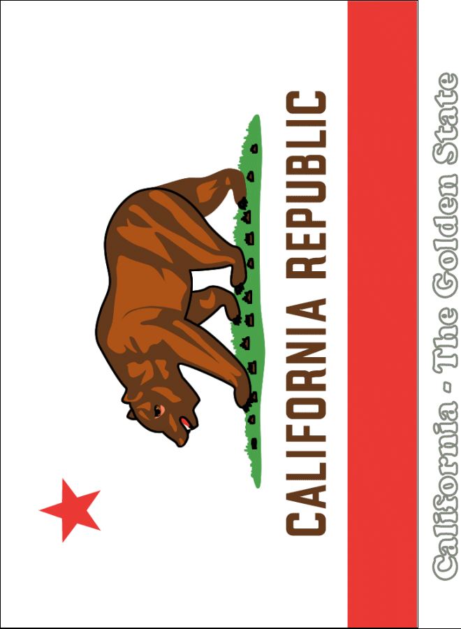 Large Vertical Printable California State Flag From NETSTATE COM