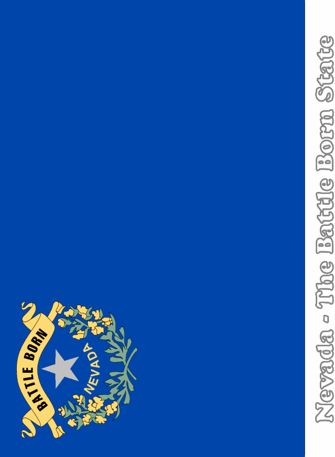 Large, Vertical, Printable Nevada State Flag, from