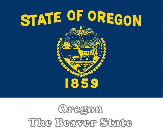 Large Horizontal Printable Oregon State Flag From NETSTATE COM