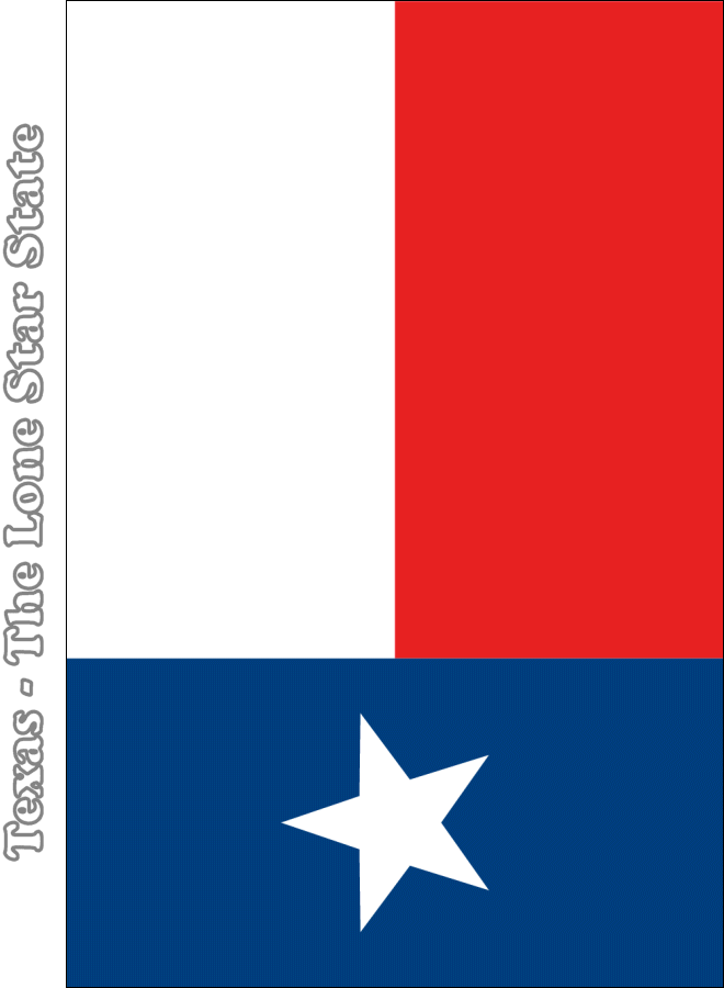 Large Vertical Printable Texas State Flag From NETSTATE COM
