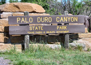 Palo Duro Canyon State Park Sign