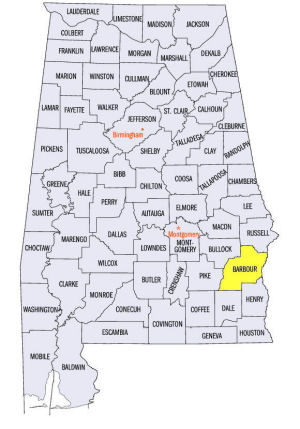 Alabama county map