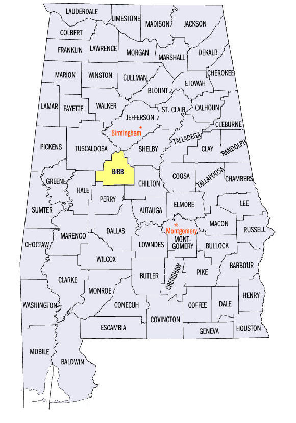 Alabama county map