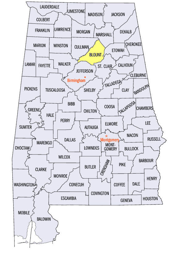 Alabama county map