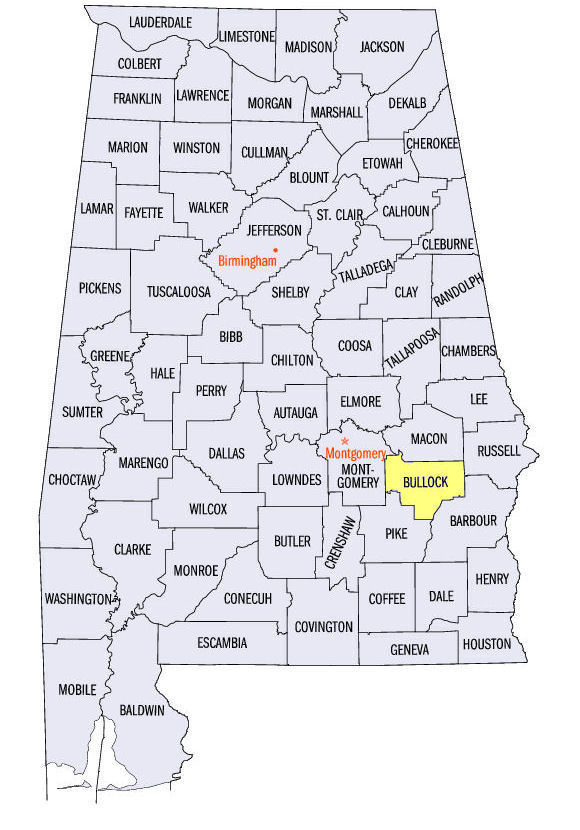 Alabama county map