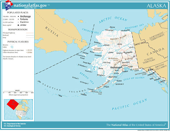 Alaska rivers and lakes map