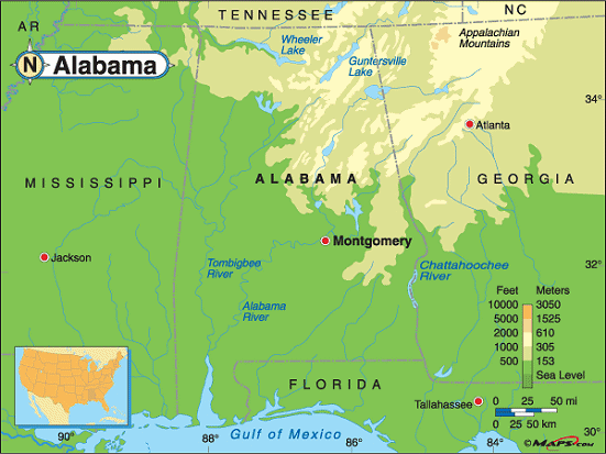 Alabama map