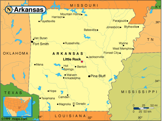 Arkansas Base and Elevation Maps
