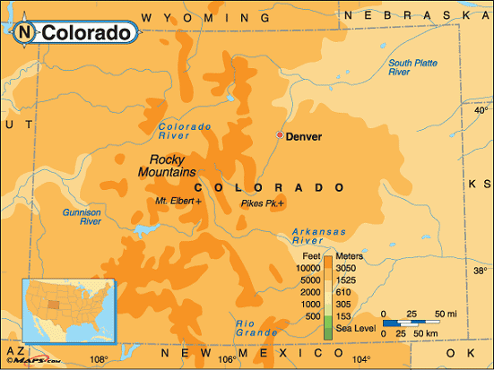 rocky mountain elevation map