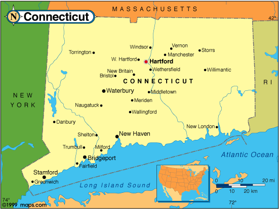 Connecticut map