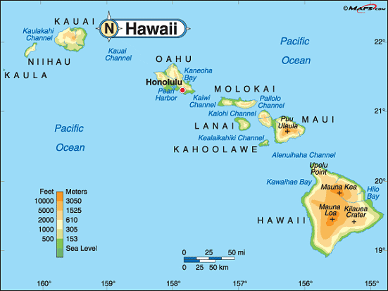Hawaii Base And Elevation Maps