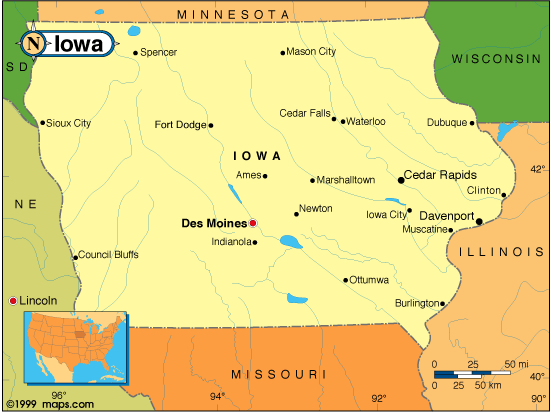 Iowa map