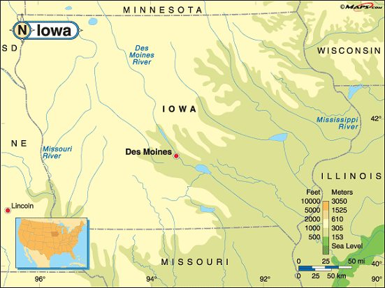 Iowa map