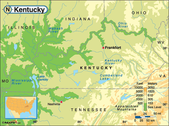 Kentucky map