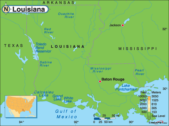 Louisiana map