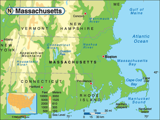 Massachusetts map