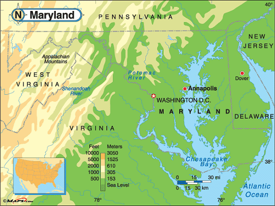 Maryland map