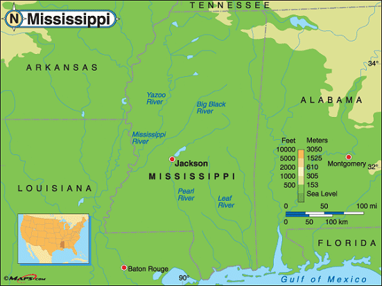 Mississippi map