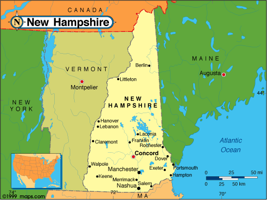 New Hampshire map