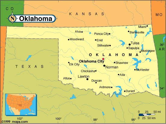 Oklahoma Base and Elevation Maps