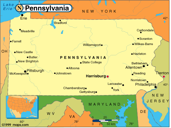 Pennsylvania Base And Elevation Maps