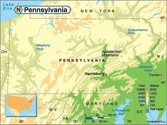 Pennsylvania map