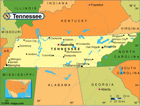 Tennessee Base And Elevation Maps