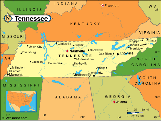 Tennessee map