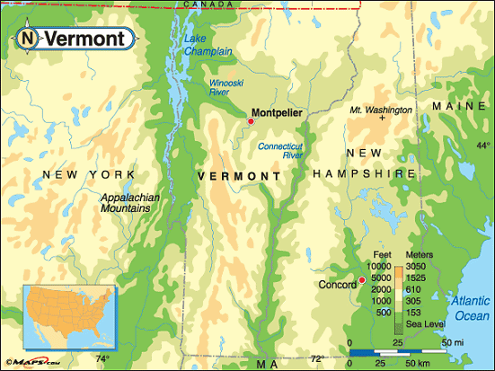 Vermont map
