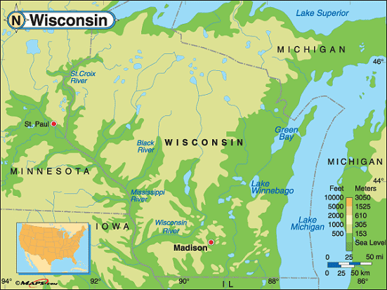 Wisconsin map