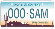 Arizona License Plate