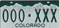 Colorado license plate