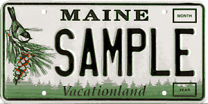 Maine Chickadee License Plate