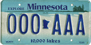 Minnesota License Plate