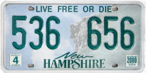 New Hampshire License Plate