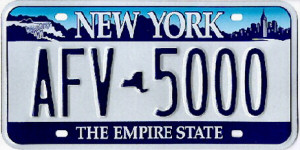 New York License Plate