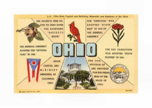 Ohio Flag, Buckeyes, Bird, Flower, Seal and Capitol