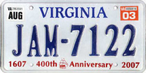 Virginia License Plate